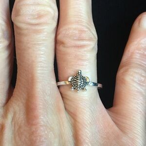 Silver Tone Turtle Ring